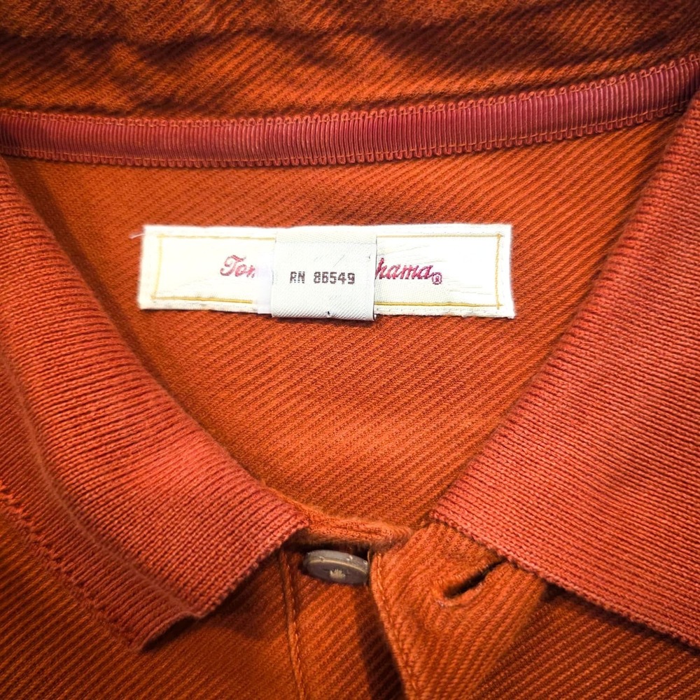 Tommy Bahama Men's Polo Shirt XL Orange/Rust Short Sleeve Pique - Picture 8 of 11
